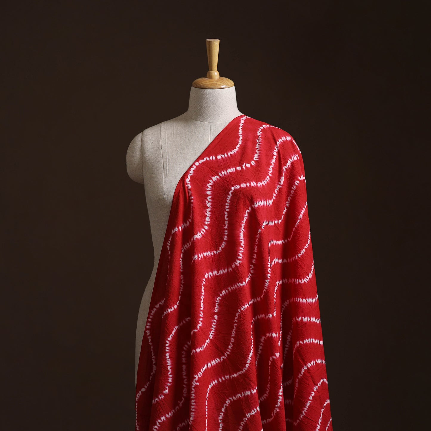 Red - Shibori Tie-Dye Pure Cotton Fabric 11