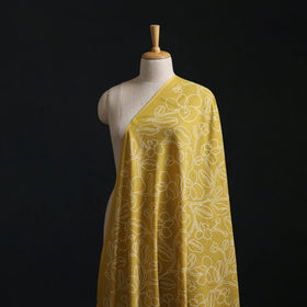 Yellow - Akola Hand Block Print Slub Cotton Fabric 07