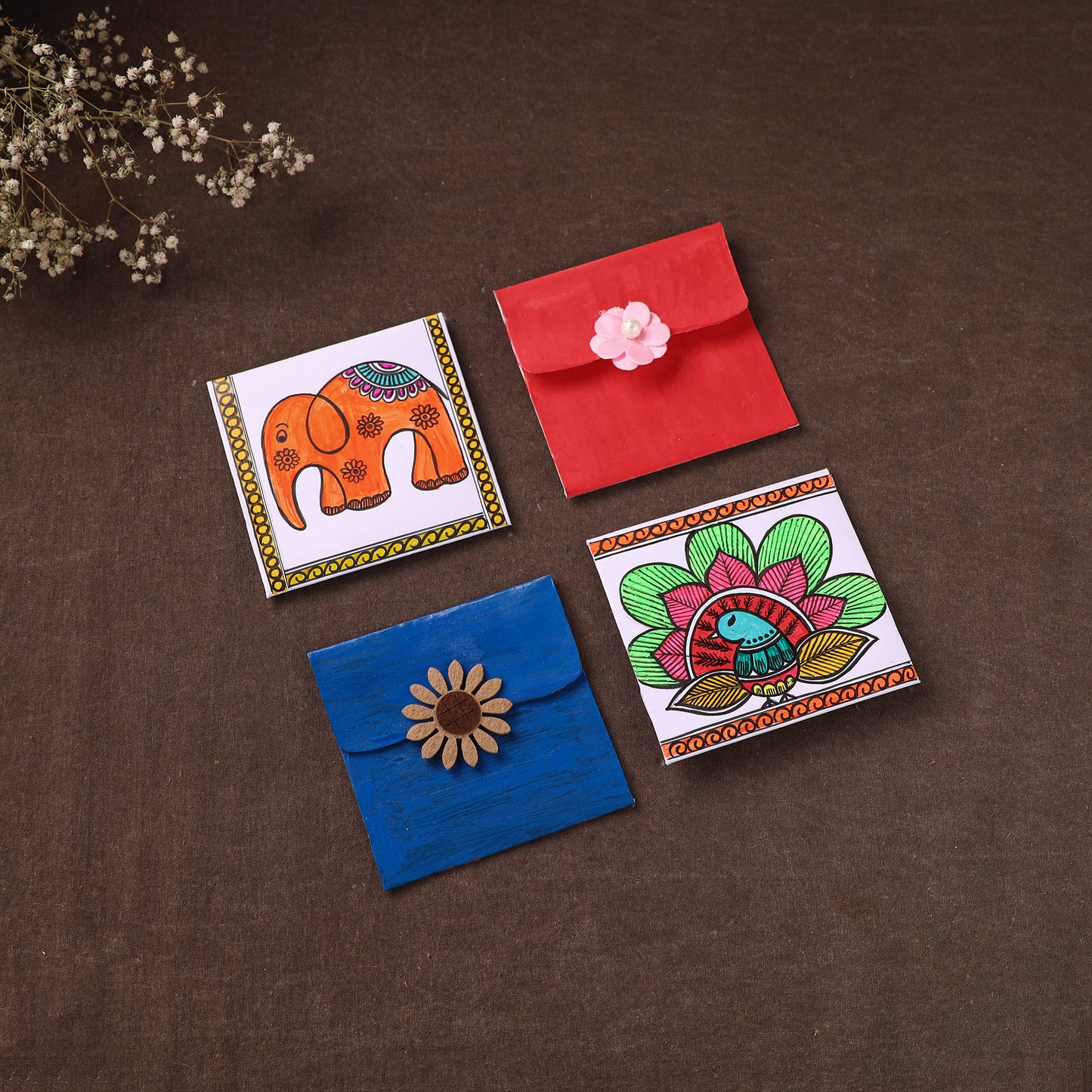 Handpainted Paper Envelopes (Set of 4) 05