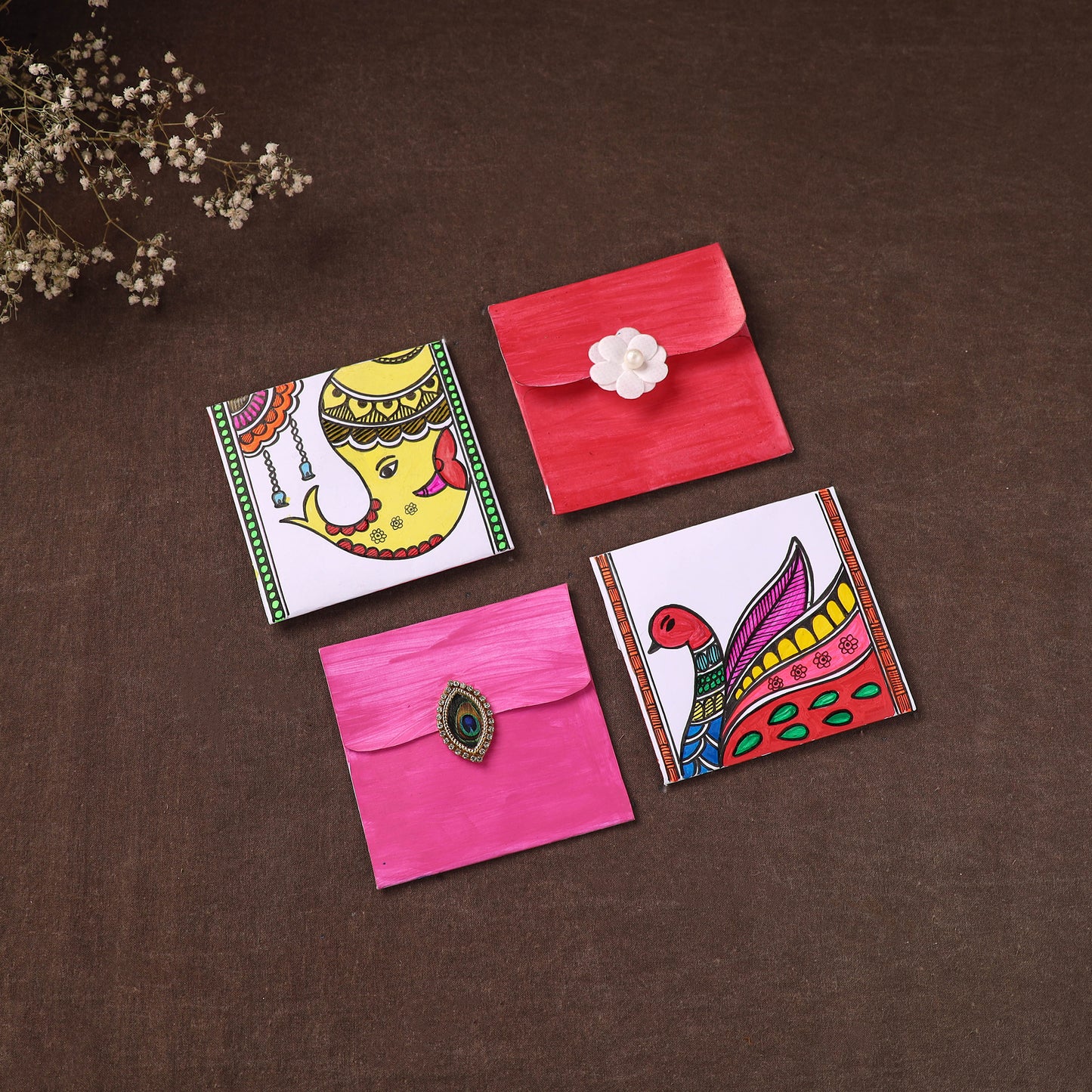 Handpainted Paper Envelopes (Set of 4) 11
