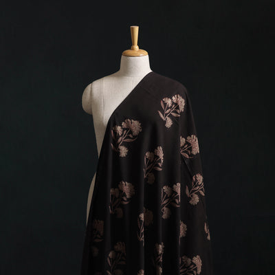 Brown - Akola Hand Block Print Slub Cotton Fabric 21