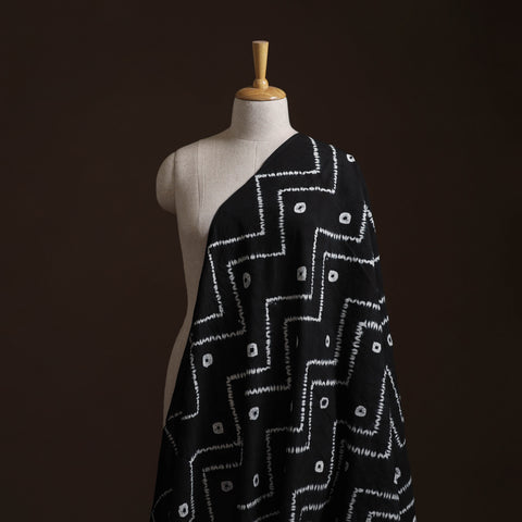 Black - Shibori Tie-Dye Pure Cotton Fabric 22