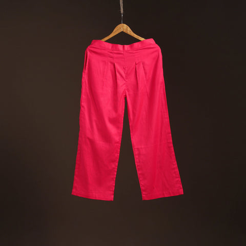 Pink - plain flex cotton elasticated palazzo 10