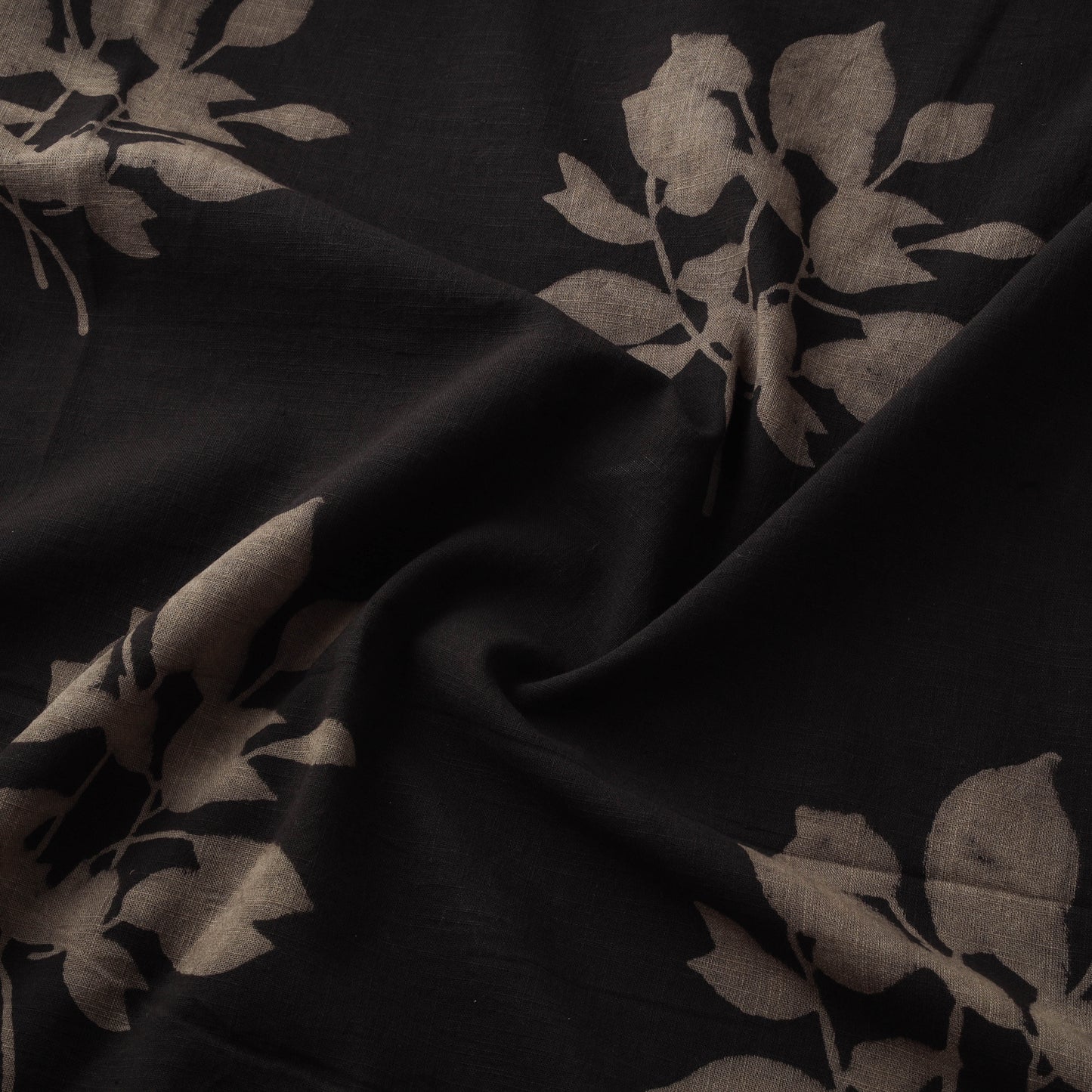Brown - Akola Hand Block Print Slub Cotton Fabric 23