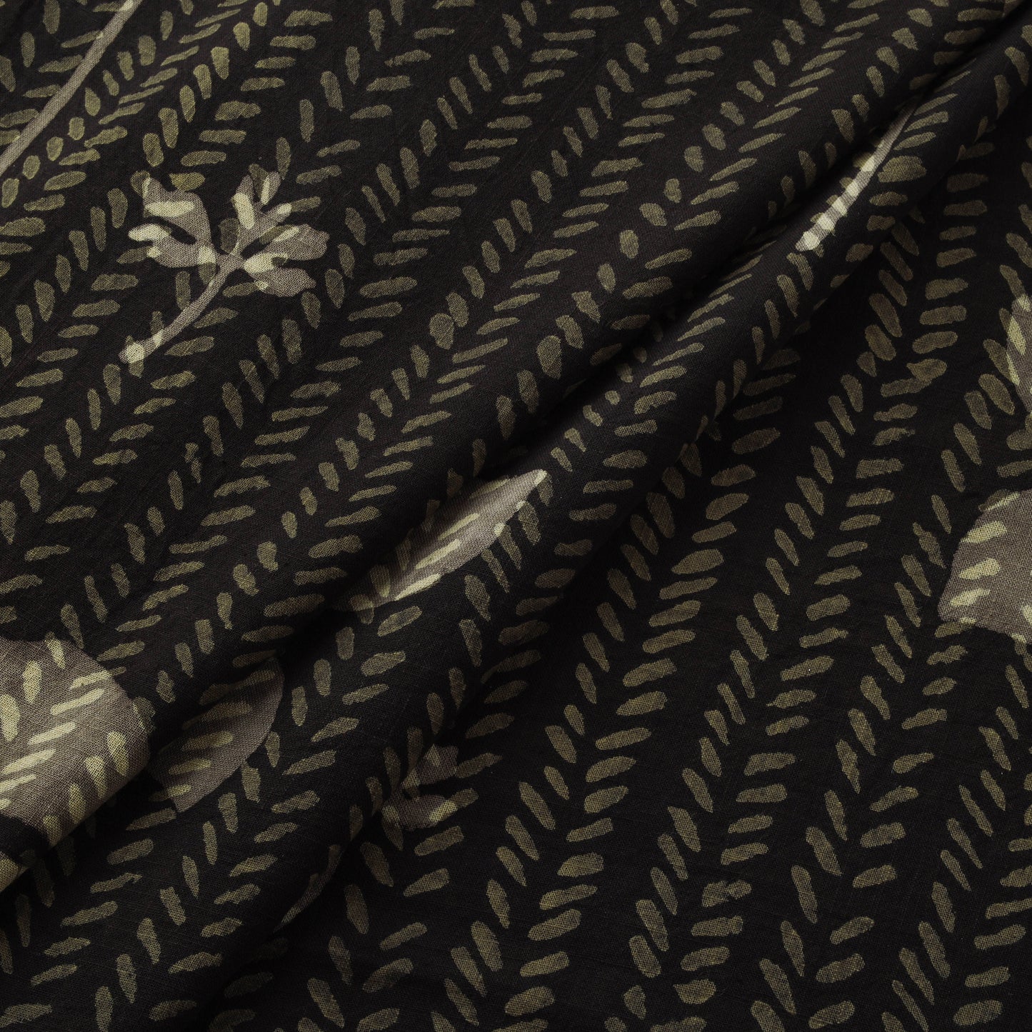 Brown - Akola Hand Block Print Slub Cotton Fabric 24
