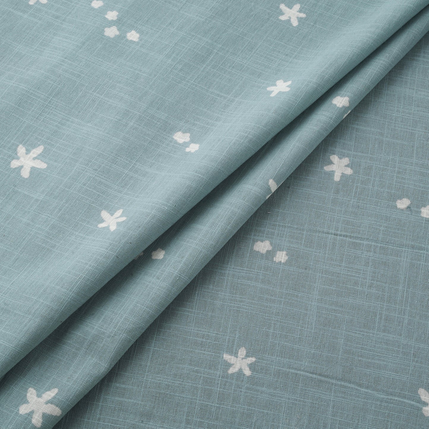 Green - Akola Hand Block Print Slub Cotton Fabric 27