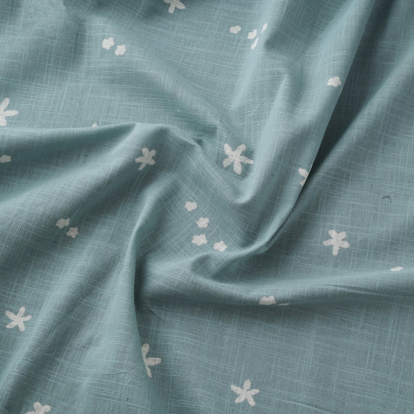 Green - Akola Hand Block Print Slub Cotton Fabric 27