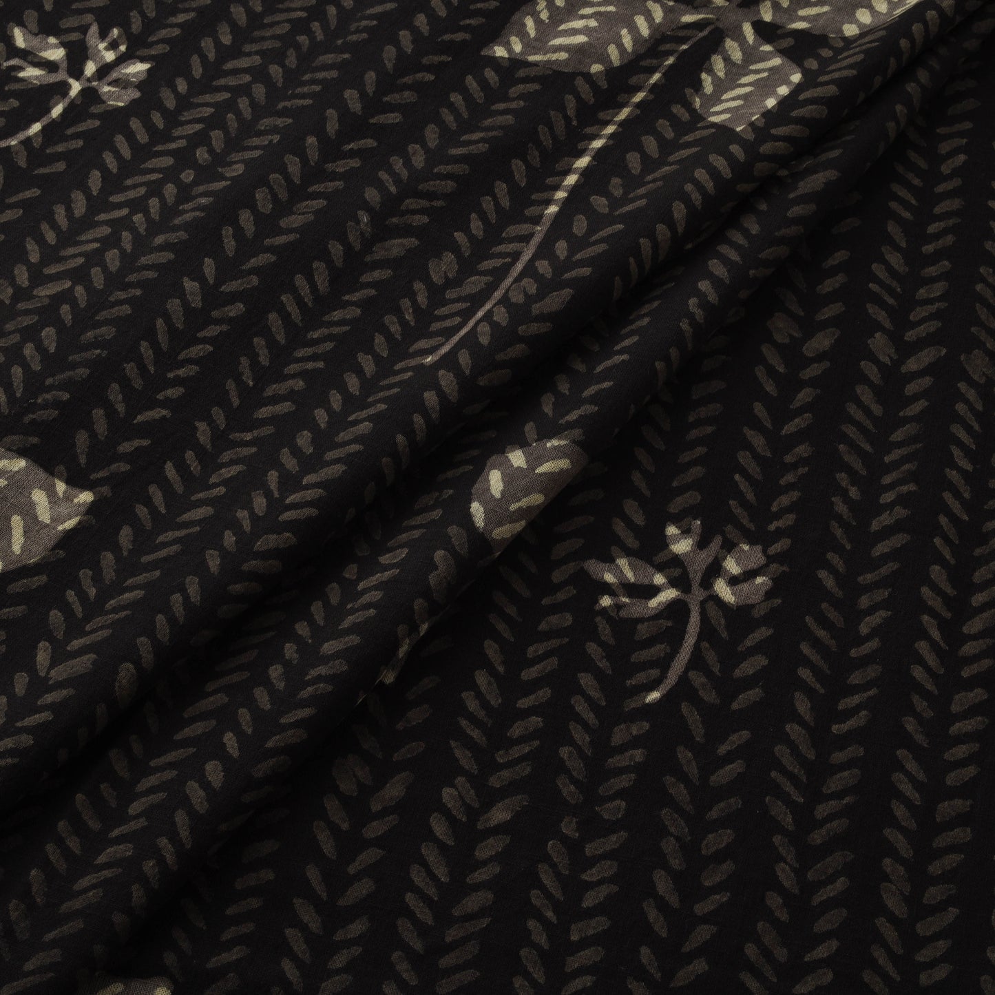 Brown - Akola Hand Block Print Slub Cotton Fabric 28