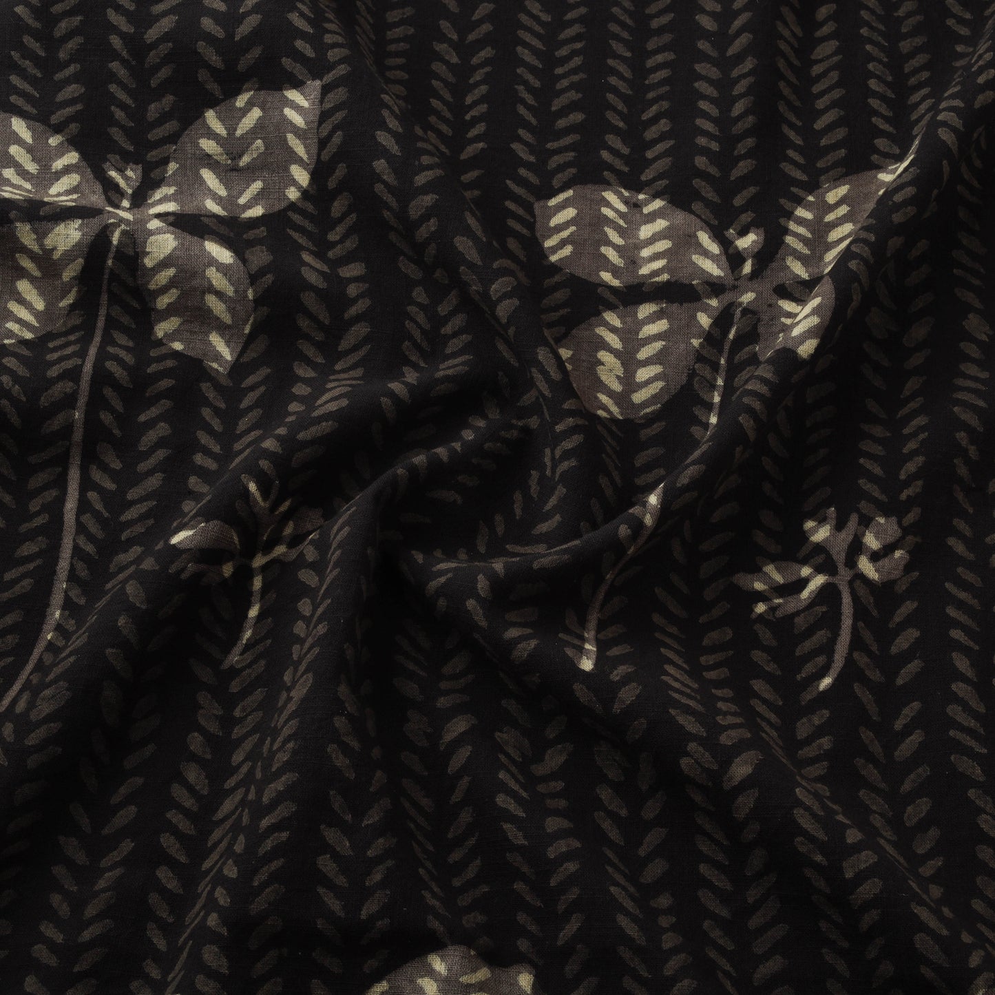 Brown - Akola Hand Block Print Slub Cotton Fabric 28