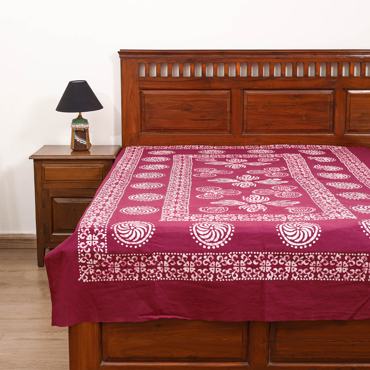 Hand Batik Print Single Bedsheet (90 x 60 in) 17