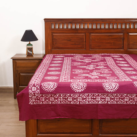 Hand Batik Print Single Bedsheet (90 x 60 in) 17