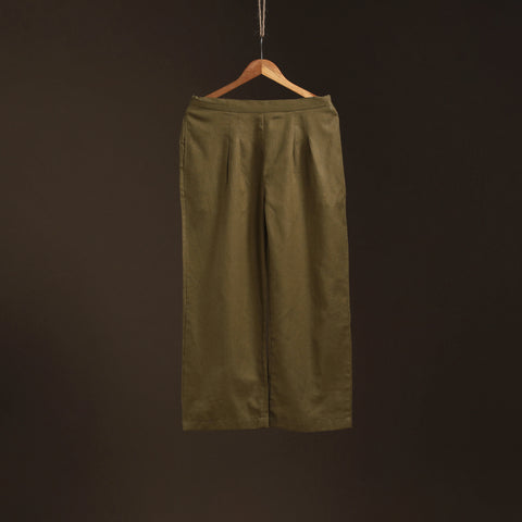 Green - plain flex cotton elasticated palazzo 04