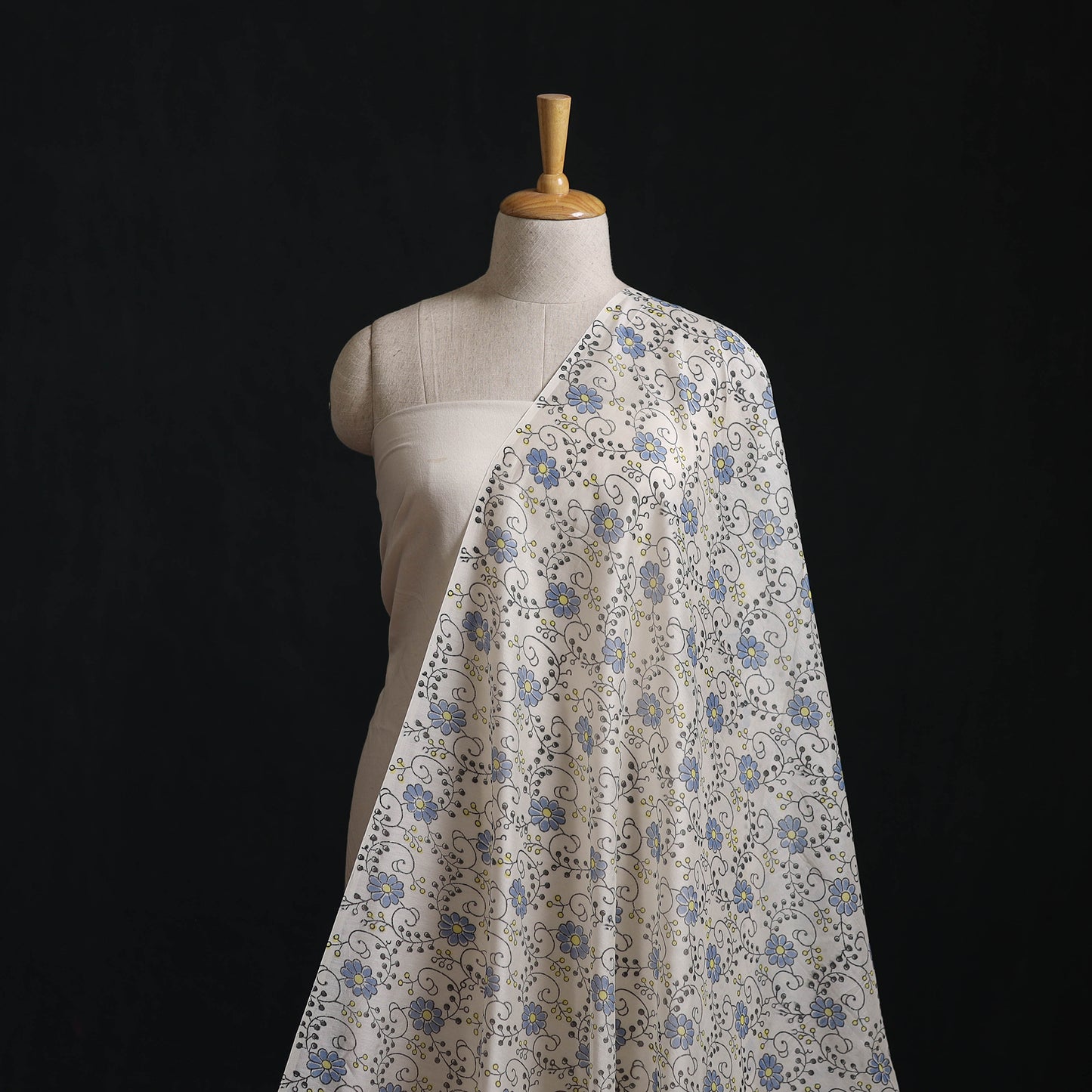 Sanganeri Hand Block Print Chanderi Silk Fabric 09