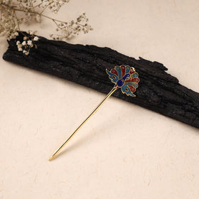 Handcrafted Paka Meenakari Metal Juda Pin 01