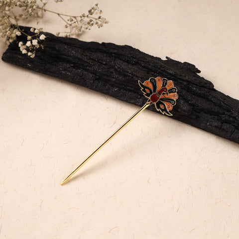 Handcrafted Paka Meenakari Metal Juda Pin 03