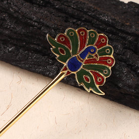 Handcrafted Paka Meenakari Metal Juda Pin 04