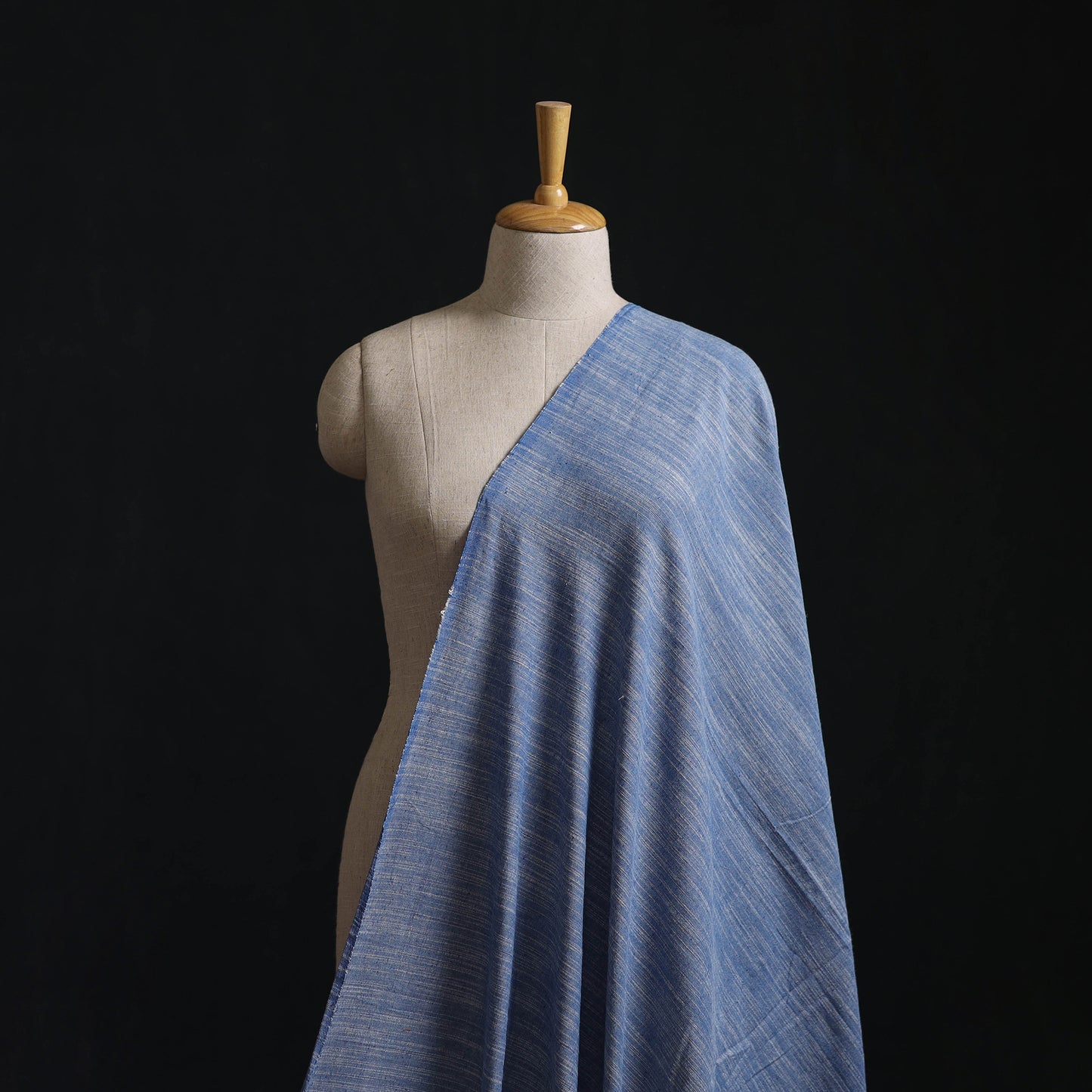 Blue - Jhiri Pure Handloom Cotton Fabric 15