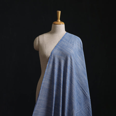 Blue - Jhiri Pure Handloom Cotton Fabric 15