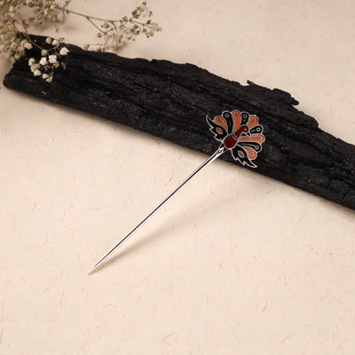 Handcrafted Paka Meenakari Metal Juda Pin 05