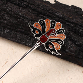 Handcrafted Paka Meenakari Metal Juda Pin 05