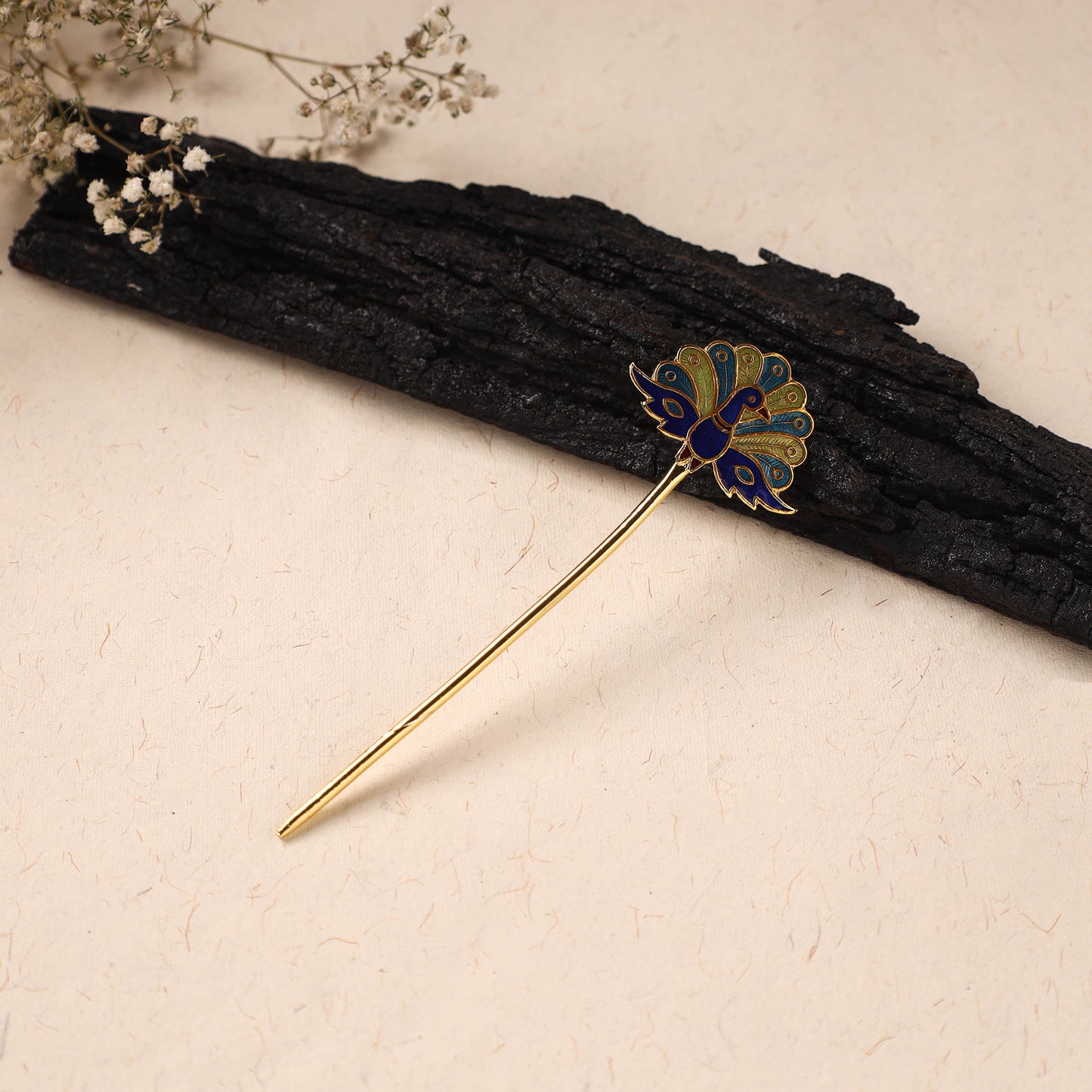 Handcrafted Paka Meenakari Metal Juda Pin 06