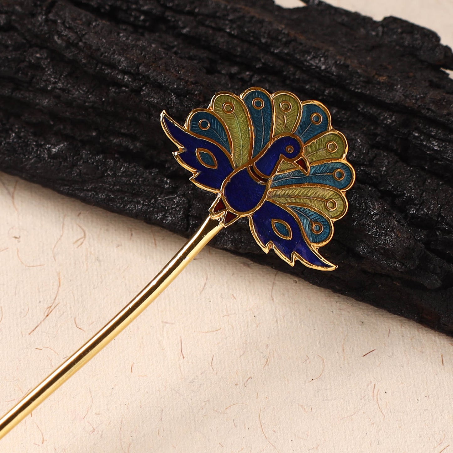 Handcrafted Paka Meenakari Metal Juda Pin 06