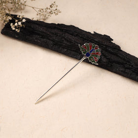 Handcrafted Paka Meenakari Metal Juda Pin 07