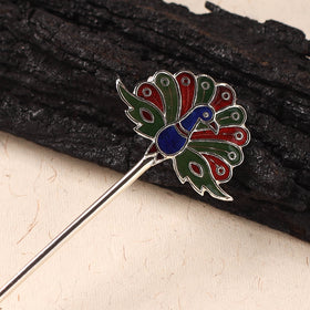 Handcrafted Paka Meenakari Metal Juda Pin 07