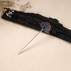 Handcrafted Paka Meenakari Metal Juda Pin 08