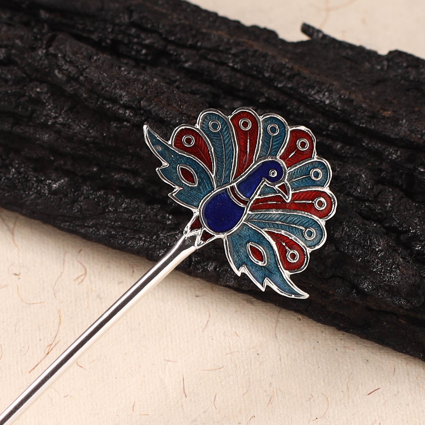 Handcrafted Paka Meenakari Metal Juda Pin 08