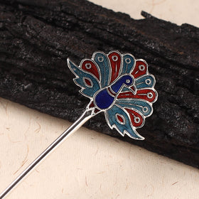 Handcrafted Paka Meenakari Metal Juda Pin 08