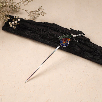 Handcrafted Paka Meenakari Metal Juda Pin 09