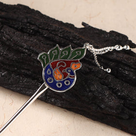 Handcrafted Paka Meenakari Metal Juda Pin 09