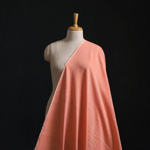 Peach - Jhiri Pure Handloom Plain Cotton Fabric 20