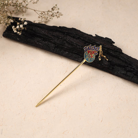 Handcrafted Paka Meenakari Metal Juda Pin 10