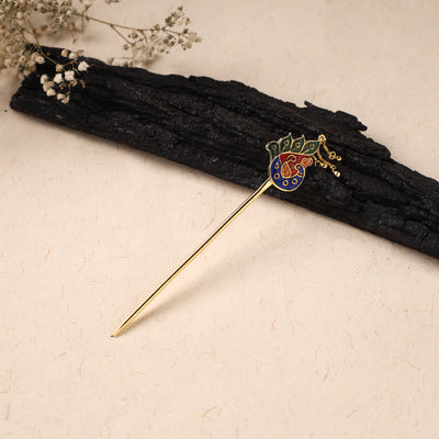 Handcrafted Paka Meenakari Metal Juda Pin 11