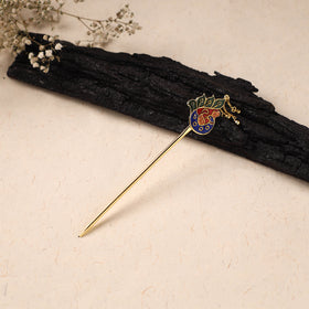 Handcrafted Paka Meenakari Metal Juda Pin 11