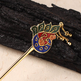 Handcrafted Paka Meenakari Metal Juda Pin 11
