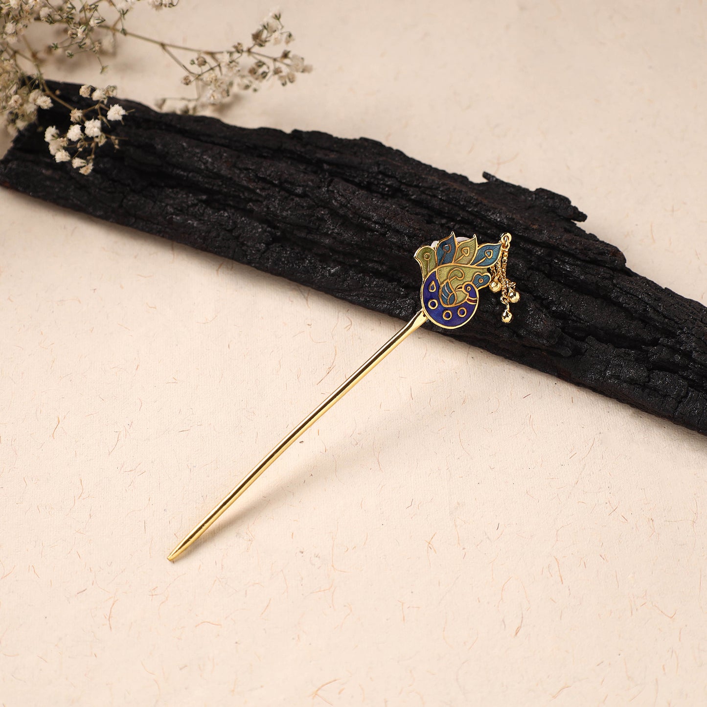Handcrafted Paka Meenakari Metal Juda Pin 12