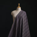 Purple - Jhiri Pure Handloom Stripes Cotton Fabric 13
