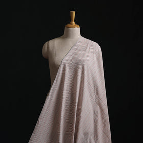 White - Jhiri Pure Handloom Stripes Cotton Fabric 11