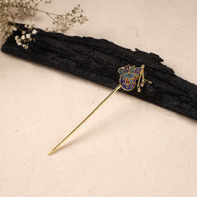 Handcrafted Paka Meenakari Metal Juda Pin 13