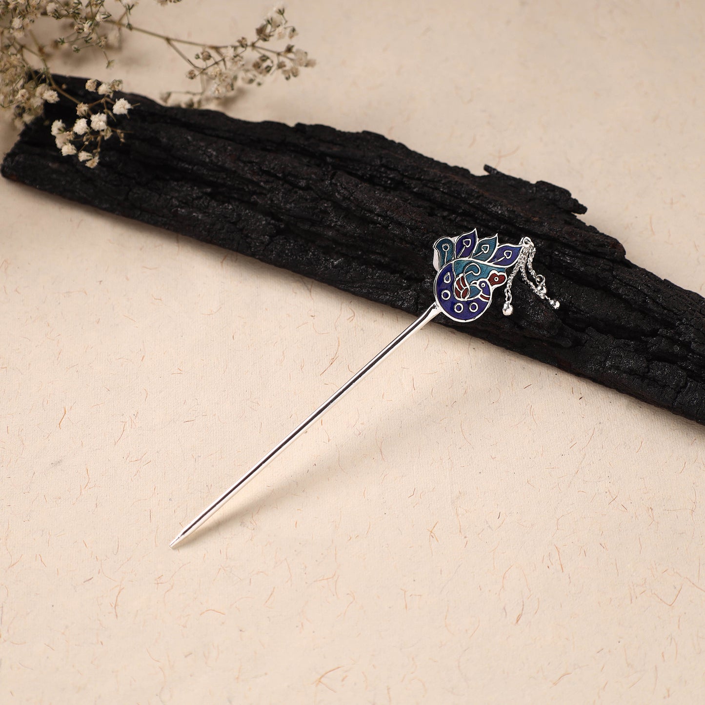 Handcrafted Paka Meenakari Metal Juda Pin 14