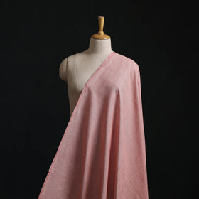 Pink - Jhiri Pure Handloom Stripes Cotton Fabric 10
