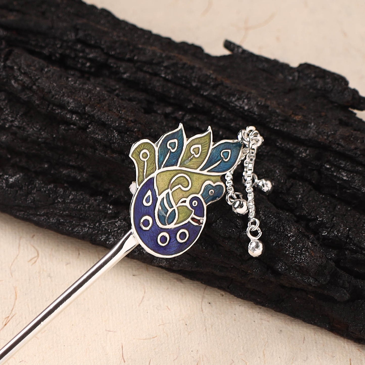 Handcrafted Paka Meenakari Metal Juda Pin 16