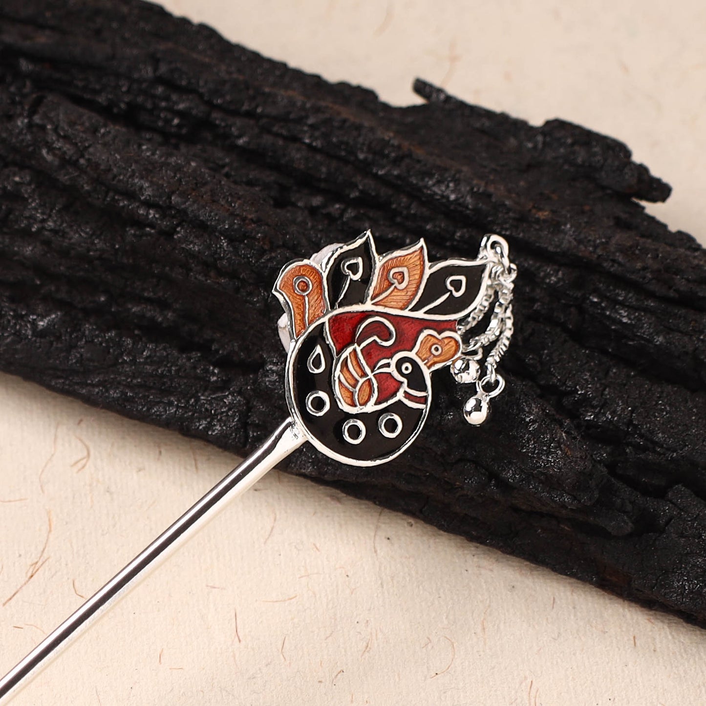 Handcrafted Paka Meenakari Metal Juda Pin 17