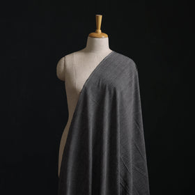 Black - Jhiri Pure Handloom Stripes Cotton Fabric 04