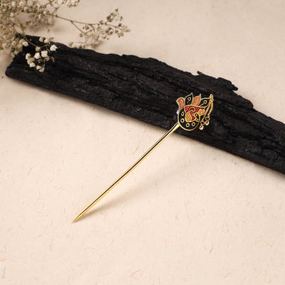 Handcrafted Paka Meenakari Metal Juda Pin 18