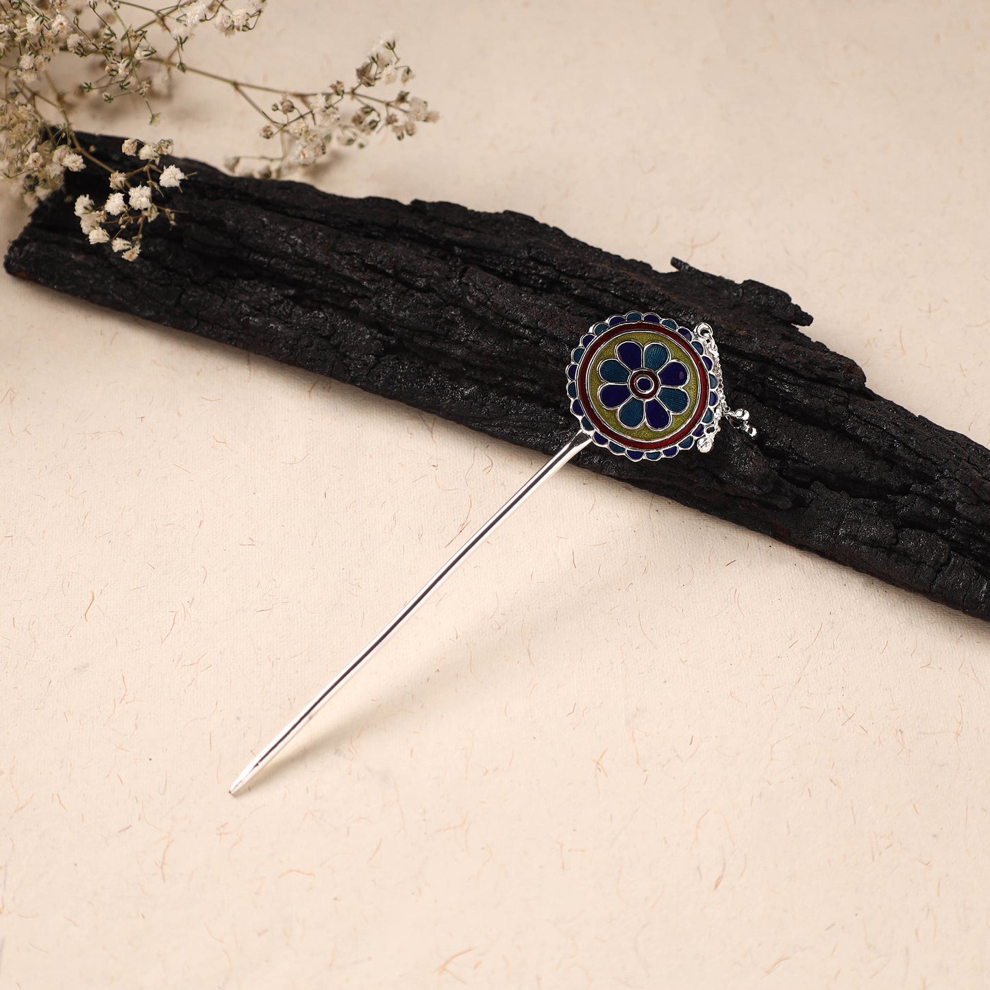 Handcrafted Paka Meenakari Metal Juda Pin 19