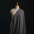 Gray - Jhiri Pure Handloom Stripes Cotton Fabric 02